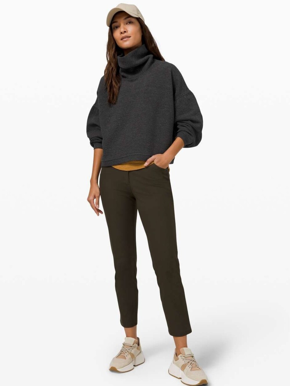 Lululemon Peaceful Moments Pullover Top High Neck Heathered Graphite Grey Small